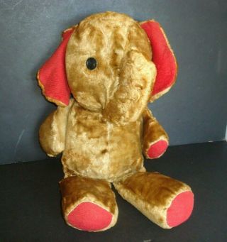 Vtg/antique Elephant Plush Stuffed Animal Distressed 20 " Dumbo? Carnival Prize ?