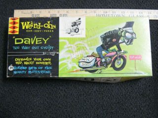 1963 Weird - Ohs Car - Icky - Tures Davey Motorcycle Hawk Model Kit.