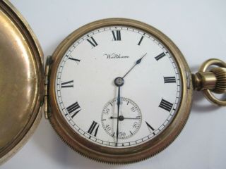 Antique Fully Gold Plated Waltham,  Full Hunter Pocket Watch C1920