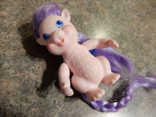 1986 Tcfc Lady Lovely Locks Pink Baby Dragon Doll Purple Hair Vintage 80 