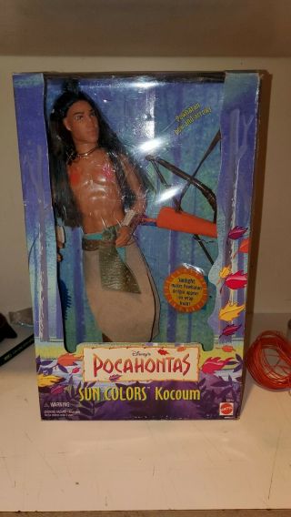 Sun Colors Kocoum Vintage Mattel Pocahontas Doll 1995 Disney Nib