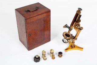 Vintage C1890 " R & J Beck  10737 " Brass Microscope With Case 19