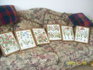 Cloth Arts & Craft Unique Stitching Set Of 6 Vintage Flower Wall Hangings