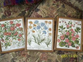 Cloth Arts & Craft Unique Stitching Set of 6 Vintage Flower Wall Hangings 2