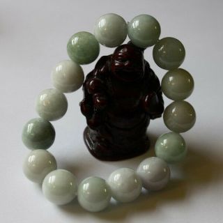 100 Natural Jade Grade A Untreated Light Green Jadeite Beaded Bracelet