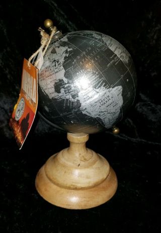 Small Desk World Globe With Wooden Base Made In India 10 " Tags