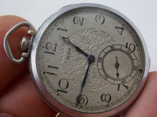 Vintage Antique 1920s Base Metal Elgin Art Deco 12S 17 J Grade 479 Pocket Watch 2