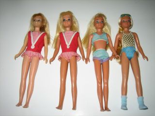 4 Vintage 1963 & 1967 Mattel Blonde Skipper Barbie 