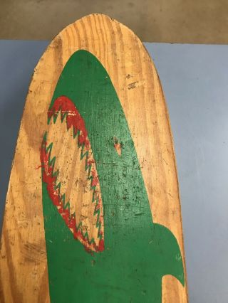Vintage 1960’s Green Shark Sidewalk Nash Surfboards Skate Board 4