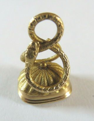 Antique Victorian 18 Carat Gold Snake Pocket Watch Fob Seal