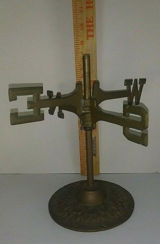 Vintage Brass Weathervane N - S - E - W Directional Markers Weather Vane