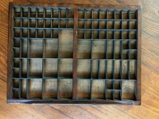 Vtg Printers Drawer Shadow Box Great Color And Handle 21 " X 15 " - 86 Cubbies