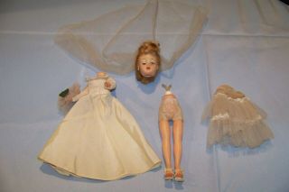 Vintage Ideal Doll Vt 10 1/2 Little Miss Revlon Wedding Bride Outfit To Restore