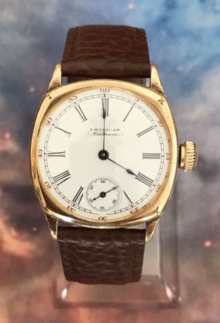 American Waltham 1905 Elegant Gold Tone Gentlemans Vintage Watch Rtw