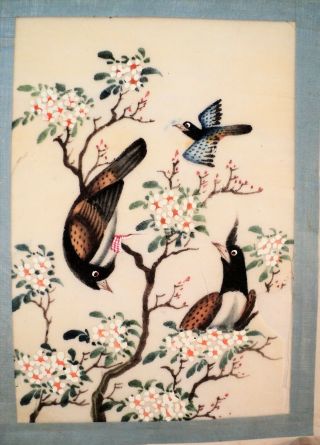 Vtg Antique Book 11 Chinese Paintings Art People Butterflies Boat Birds Children