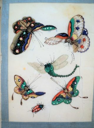 Vtg Antique Book 11 CHINESE PAINTINGS Art People Butterflies Boat Birds Children 3