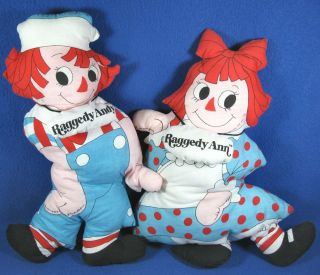 Raggedy Ann And Andy Stuffed Doll Pillows By Bobbs Merrill Co 1978