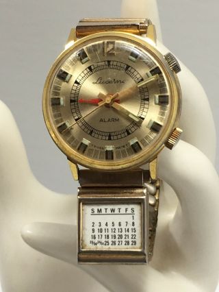 Vintage Mens Lucerne Sport Alarm Wristwatch Watch