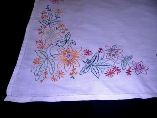 STUNNING VINTAGE TEA ROOM TABLE CLOTH with HAND WORKED EMBROIDERY 34 