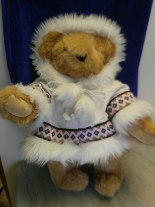 Vermont Teddy Bear Eskimo 16 Inch Vintage Tag