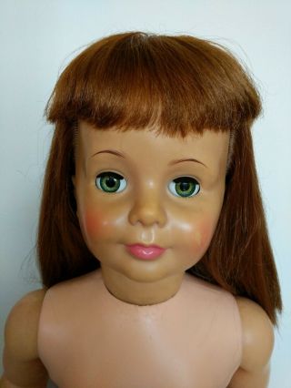 Vintage Ideal Patti Playpal G - 35 Doll Auburn Hair Green Eyes With Outfit As - Is