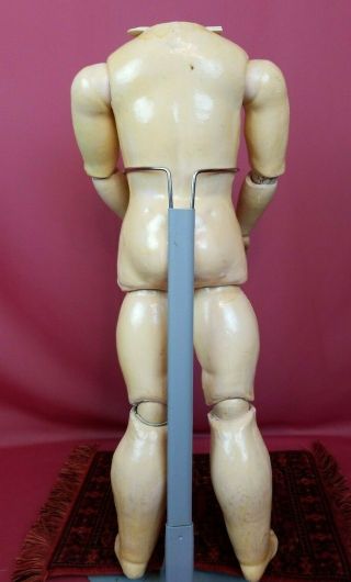 Antique German Composition And Wood Fully Jointed Doll Body For Bisque Head 19 