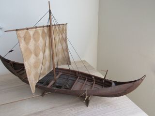 Vintage 26 " Long Viking Boat Ship Model Wood