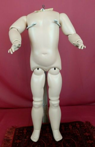 Vintage Seeley Antique Doll Body Fully Jointed Marked For Bisque Socket Head 18 "