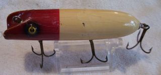 Old Vintage South Bend Bass Oreno Wood Lure 6/014/19pots Red White