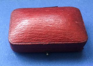 Antique Pin Brooch Jewellery Box,  Empty,  Red Leather,  Longman & Strongitharm