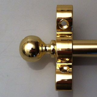 Polished Brass 1/2 X 36 Inch Stair Carpet Rod Ball Finial (r06lb)