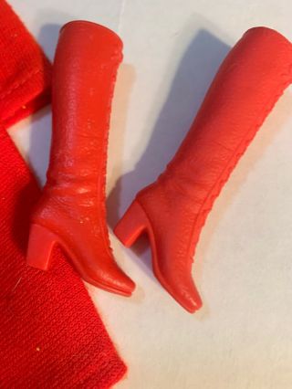 Vintage Barbie Mod COLD SNAP 3429 Red Coat With Fur Collar Red Boots Complete 2