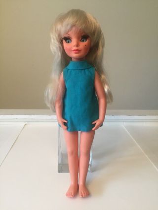 Vintage Furga Blonde Simona Doll,  Alta Moda 17 " Italy,  Turquoise Dress
