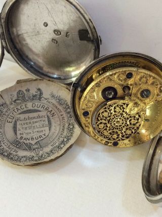 Antique Hallmarked Silver Pocket Watch Edmunds Madeley Staffordshire Not