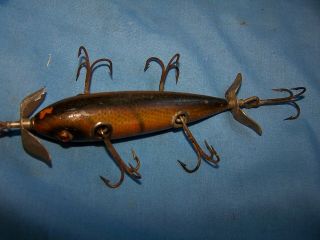 Vintage South Bend 3 5/8 " Sinking Minnow Lure,  Wood,  Glass Eye