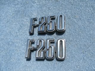 1973 - 1976 Ford F250 F - 250 Left Right Side Fender Metal Oem Emblems
