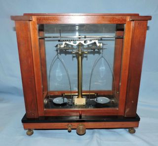 Antique Analytical Physics Laboratory Balance Beam Voland & Sons Scale Usa Made