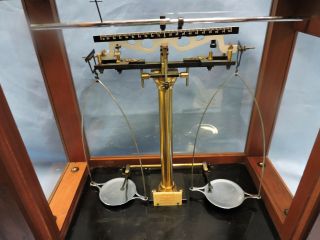 Antique Analytical Physics Laboratory Balance Beam Voland & Sons Scale USA Made 8