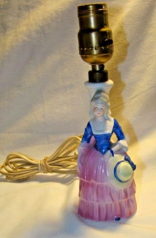 Antique German Victorian Woman Figurine Porcelain Lamp Base