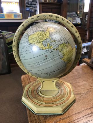 Vintage J Chein Tin World Globe