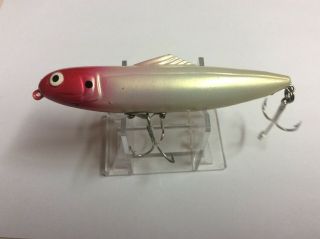 Vintage Tom Manns Surface Dancer Topwater Lure Red & White