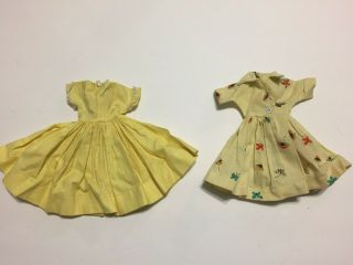 Vintage VOGUE Jill Doll DRESSES 2 Tagged Yellow & Shirt Dress with Butterflies 2