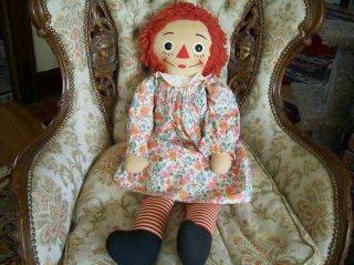 Exceptional Raggedy Ann Doll - Knickerbocker - Large 30 Inch Size - Hong Kong