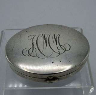 Vintage Tiffany & Co.  Silver Mirrored Oval Compact Monogrammed,  Nr