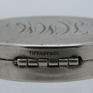 Vintage Tiffany & Co.  Silver Mirrored Oval Compact Monogrammed,  NR 3