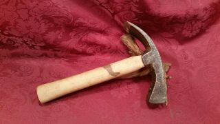 Antique Coopers Adze Unusual Hammer With Wood Handle Marked J.  B.