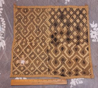 Antique African (congo) Tribal Kuba Cloth Fabric Handwoven Ethnic Design 17 " X18 "