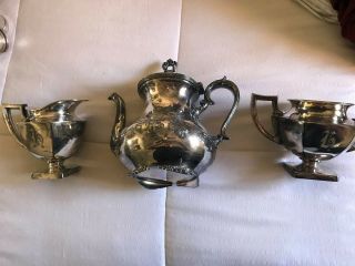 Antique Webster Wilcox Tea Set Pot,  Creamer,  Sugar Set Of 3