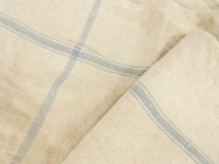 Vtg Antique Light Blue Stripe Hemp Linen French Fabric Feed Sack Grain Bag 49x22