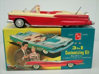 Vintage Amt 3 In 1 59 Ford Galaxie Convertible 1:25 Built Model Car